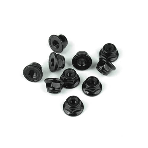 Écrous freinés Tekno M4 (à embase, noirs, 10 pcs) - TKR1212