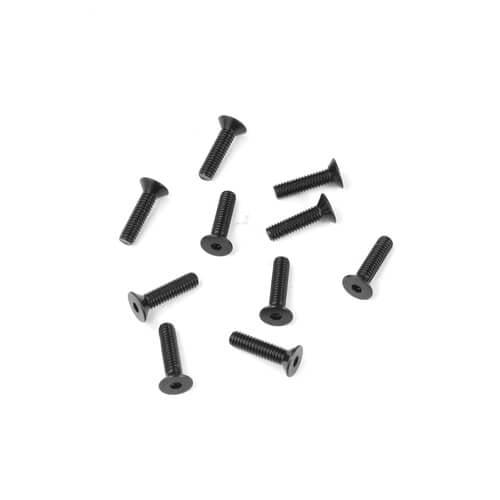 Vis à tête plate Tekno M2.5x10mm (noires, 10 pièces) - TKR1303