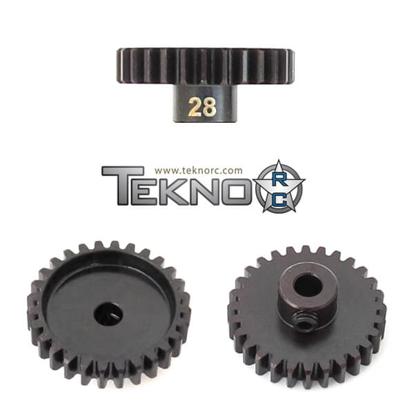 Pignon Tekno M5 (28 dents, MOD1, alésage 5mm, vis de réglage M5) - TKR4188