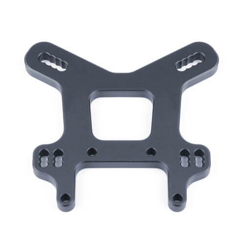 Support d'amortisseur Tekno (avant, liens révisés, aluminium 7075 usiné CNC, anodisation gris métallisé, EB/NB48 2.0) - TKR9268B