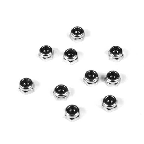 Écrous frein Tekno M2.5 (finition zinguée, 10 pièces) - TKR1200
