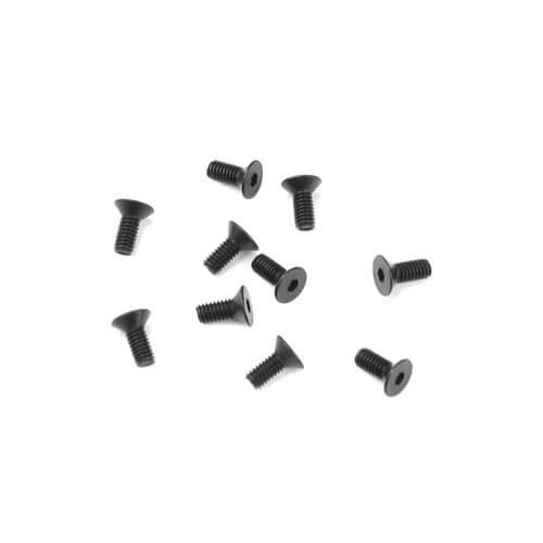 Vis à tête fraisée Tekno M2.5x6mm (noires, 10 pièces) - TKR1301