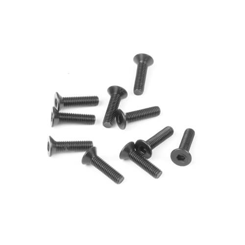 Vis à tête plate Tekno M3x12mm (noires, 10 pièces) - TKR1324