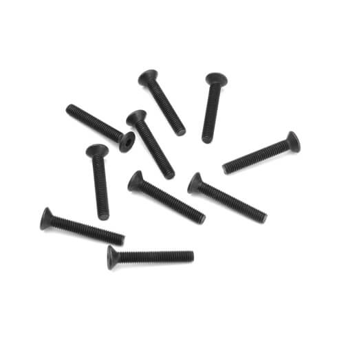 Vis à tête plate Tekno M3x20mm (noires, 10 pièces) - TKR1329