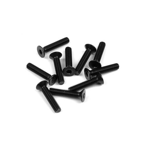Vis à tête fraisée Tekno M4x20mm (noires, 10 pièces) - TKR1349
