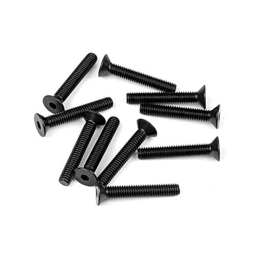 Vis à tête plate Tekno M4x25mm (noires, 10 pièces) - TKR1350