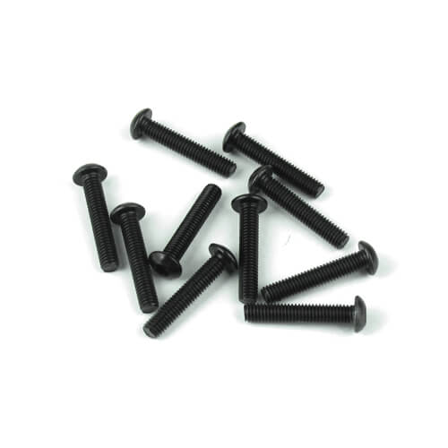 Vis à tête cylindrique Tekno M3x16mm (noires, 10 pièces) - TKR1407