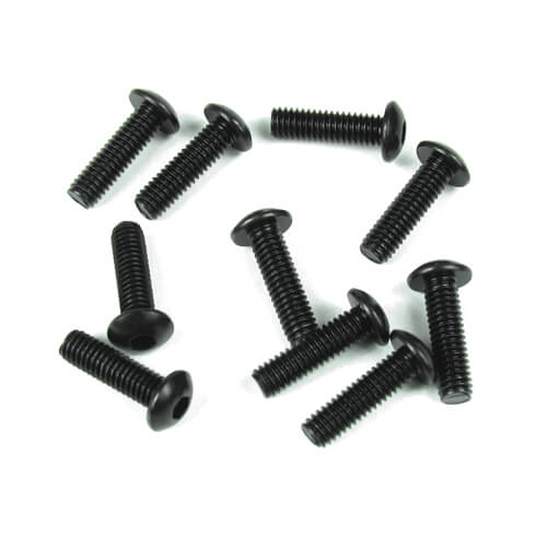 Tekno M4x12mm Button Head Screws (black, 10 pcs) - TKR1444
