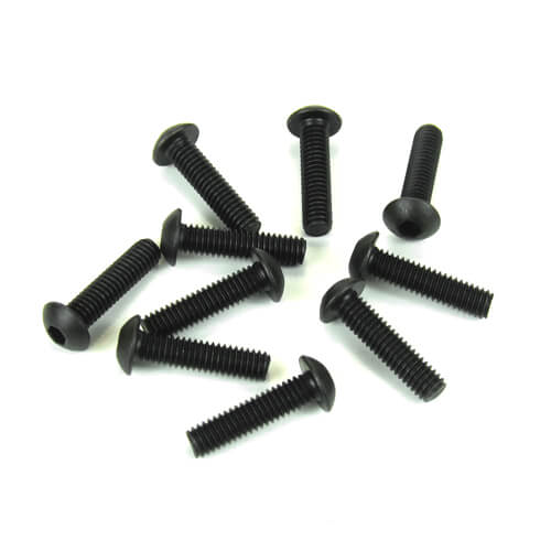 Vis à tête cylindrique Tekno M4x16mm (noires, 10 pièces) - TKR1447