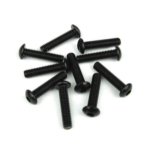 Vis à tête bombée Tekno M4x18mm (noires, 10 pièces) - TKR1448