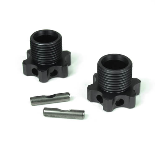 Tekno Wheel Hubs (aluminum, lightened, 1mm offset, w/pins, 2pcs, EB48) - TKR5071B