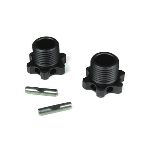 Moyeux de roue Tekno (aluminium, allégés, anodisation gun metal, avec goupilles, 2 pièces, EB48) - TKR5071X