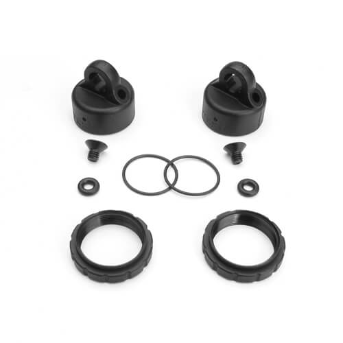Jeu de capuchons et de dispositifs de réglage de ressort Tekno Shock (composite, pour 2 amortisseurs, EB48) - TKR6018