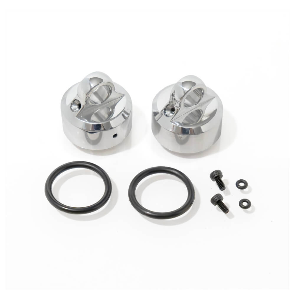 Couvercles d'amortisseur (aluminium 7075 poli, émulsion/ventilé/standard, 2 pièces) - TKR8702X