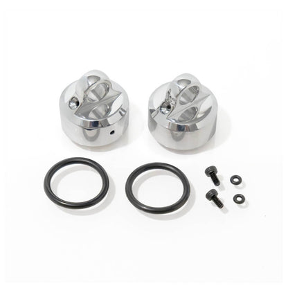 Couvercles d'amortisseur (aluminium 7075 poli, émulsion/ventilé/standard, 2 pièces) - TKR8702X
