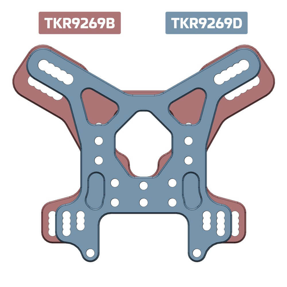 Tekno Shock Tower (rear, lightened, 7075 CNC, GM anodized, EB/NB48 2.x) - TKR9269D